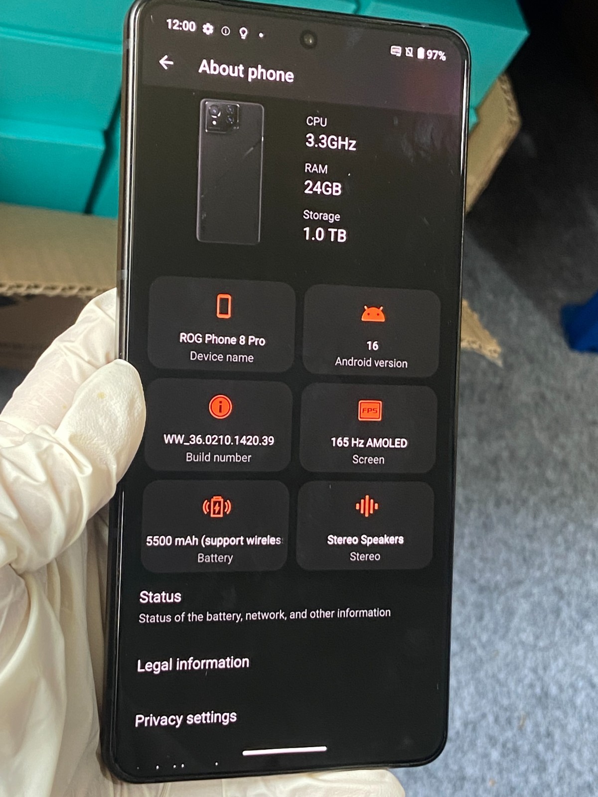 Asus ROG Phone 8 Pro 1TB 24GB RAM Unlocked Google Global Gaming Phone Android