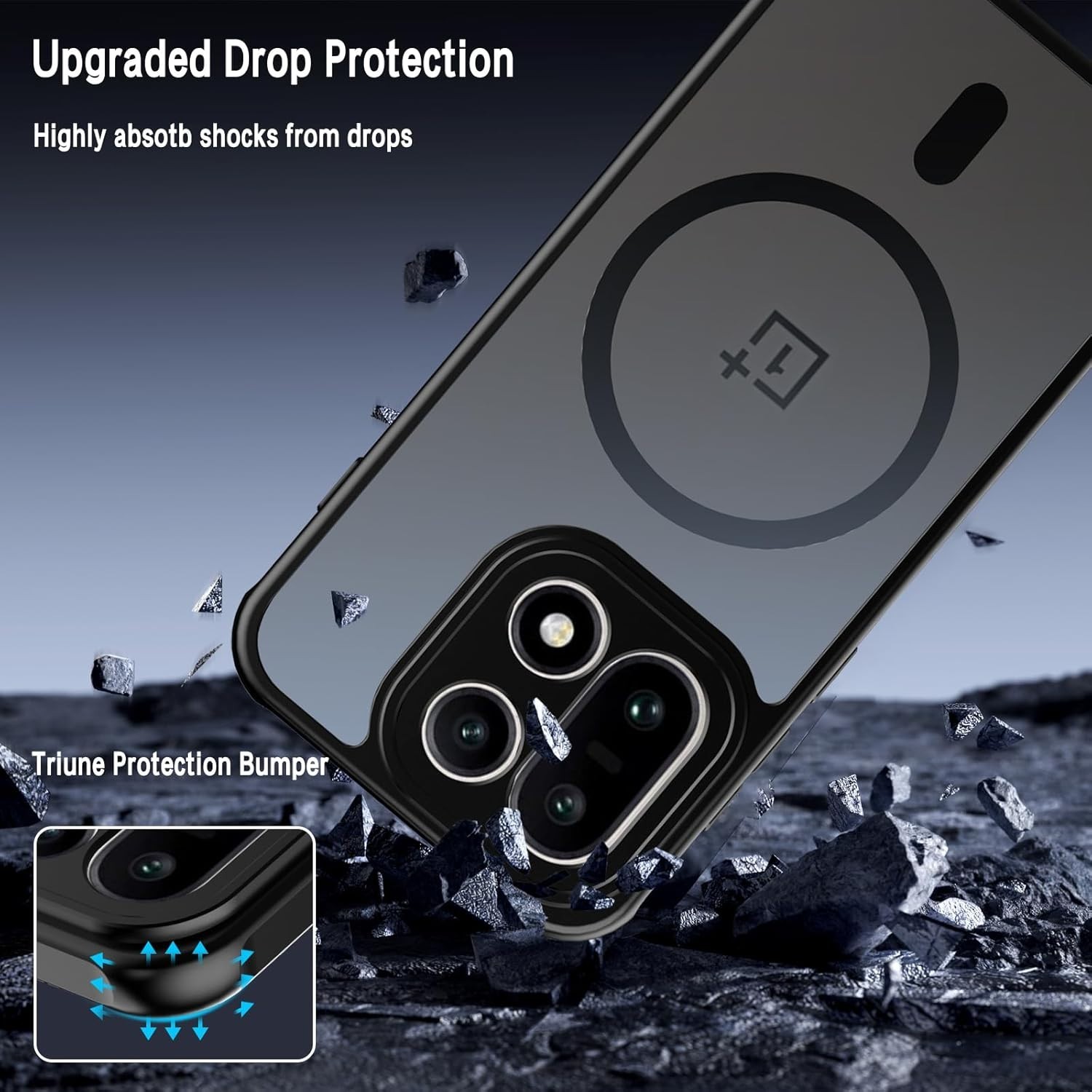Magnetic for OnePlus 15 Case with 2 Pack Tempered Glass Screen Protector,[Compat