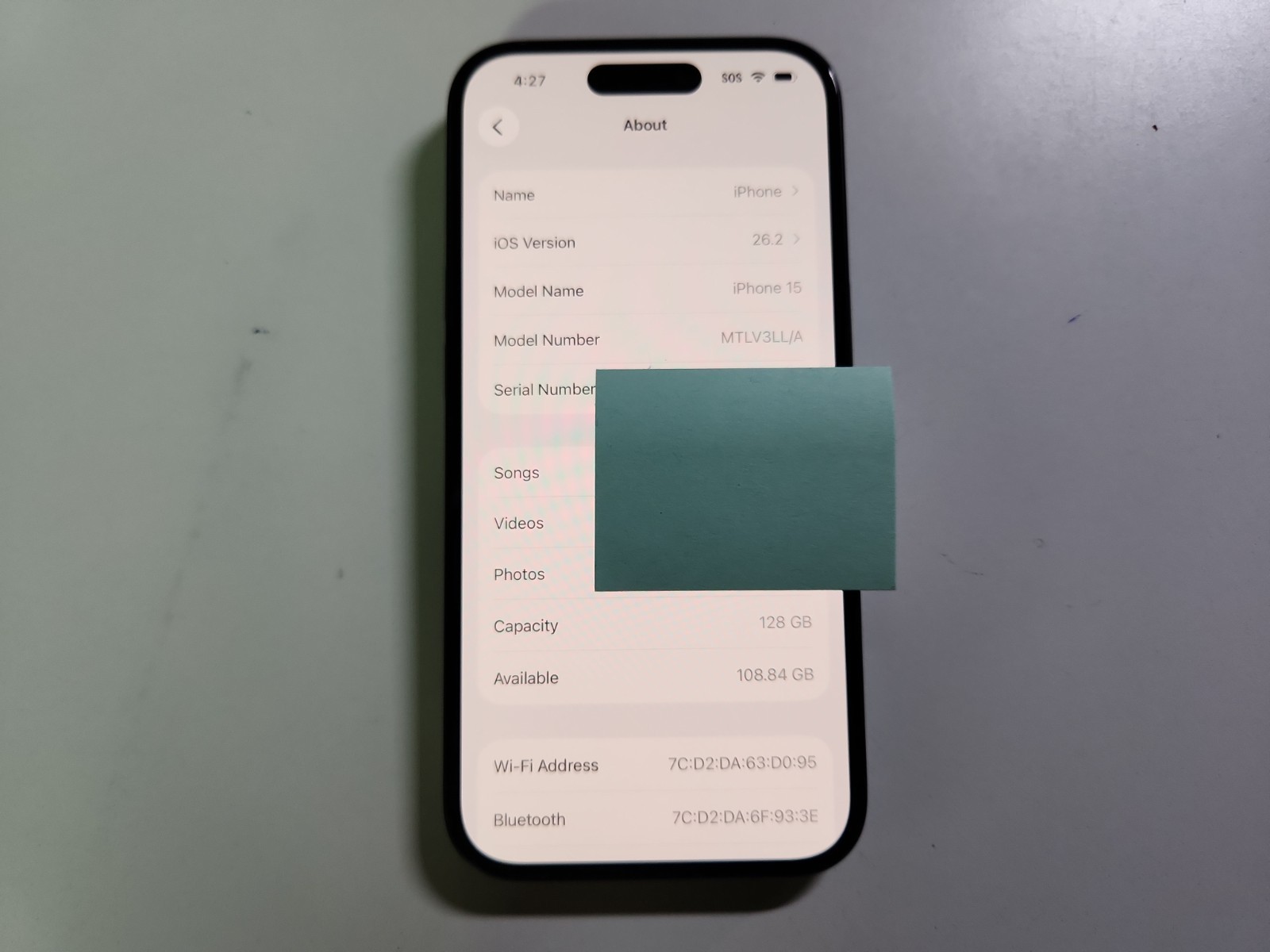 Apple iPhone 15 A2846 eSIM 5G 128GB Unlocked Clean IMEI BH=100% Charged 44 Times
