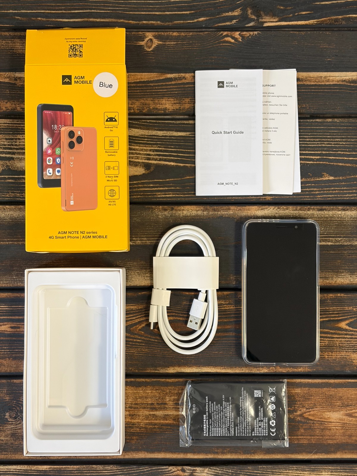 AGM Note N2 Smartphone T-Mobile, 4.96″ Backup Travel Phone, Blue, Android 16 Go