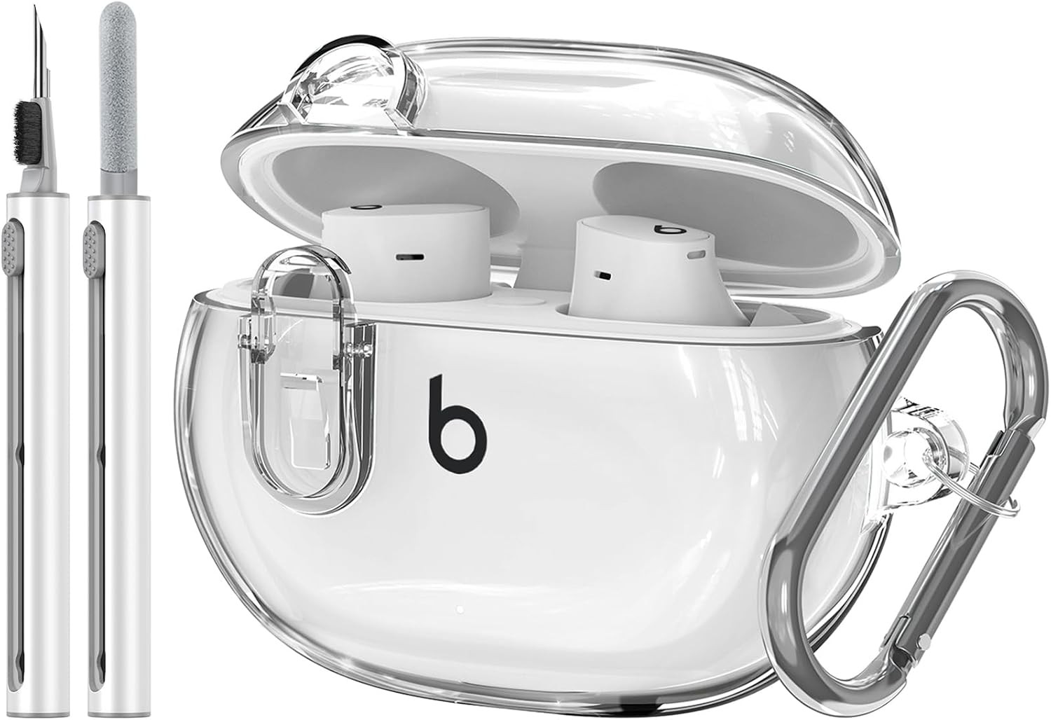 Protective Clear Case for Beats Studio Buds + Wireless Earbuds with Keychain
