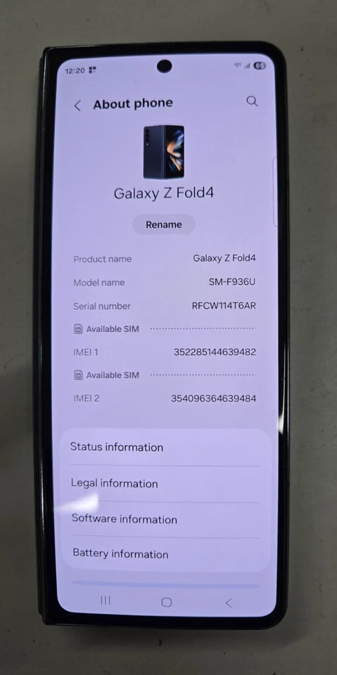 Samsung Galaxy Z Fold4 – SM-F936U 256GB Graygreen (Unlocked) CRACKED BACK *READ*