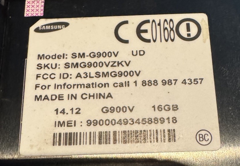 Samsung Galaxy S5 SM-G900V (Verizon) Black 16GB Fast Ship Good Used Laminated