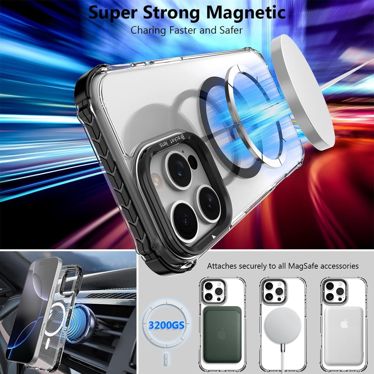 iPhone 16 Pro Max Case Military Grade Shockproof Heavy Duty Protective Kickstand