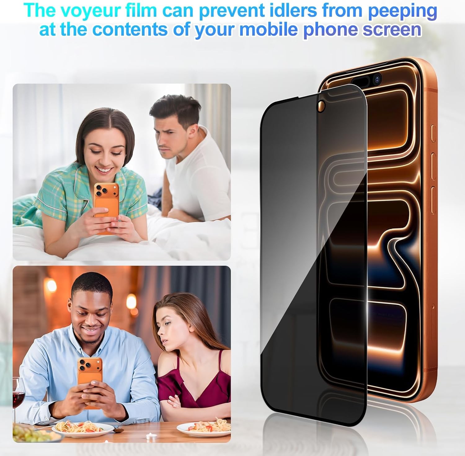 3PCS Privacy Screen Protector for iPhone 17 Pro 9H Anti-Spy Tempered Glass