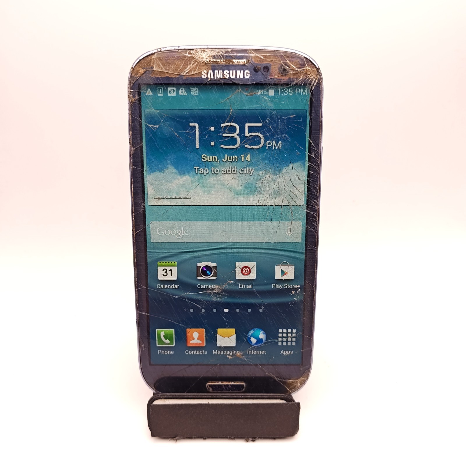 Samsung Galaxy S3 SPH-L710 Smartphone (Sprint) – 16GB Blue – CRACKED #3751