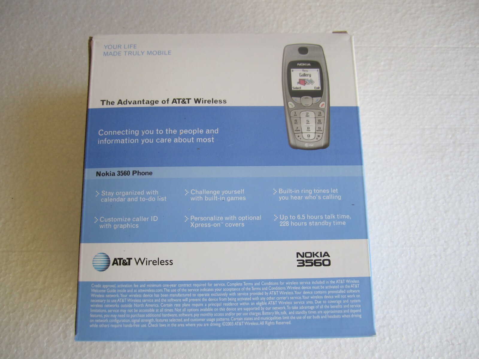 Vintage Nokia 3560 Phone w/Charger Battery & Packaging – For Collectors