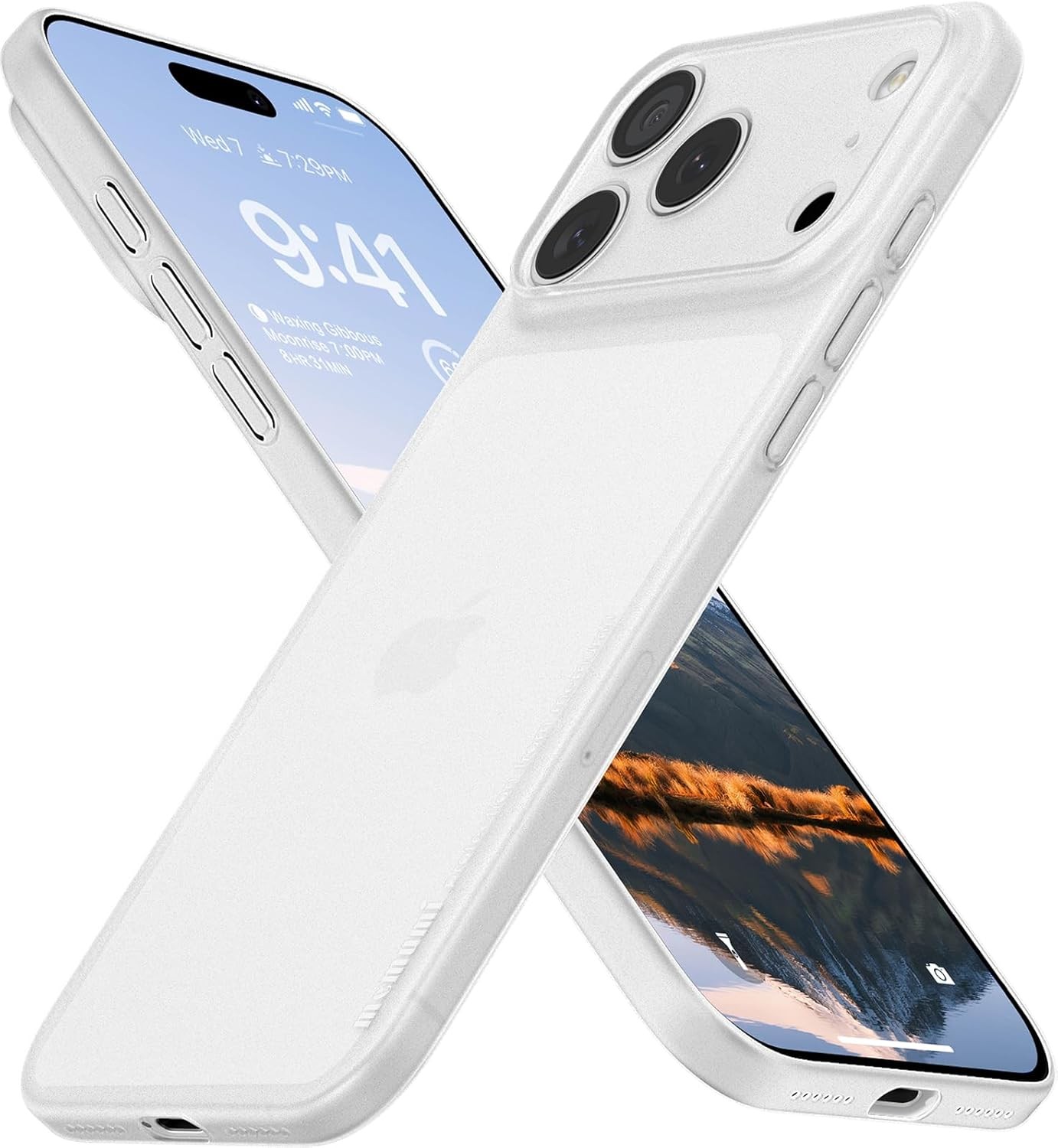 Ultra Thin Matte Hard Cover Case for iPhone 17 Pro 6.3″ – 0.3mm Lightweight Desi