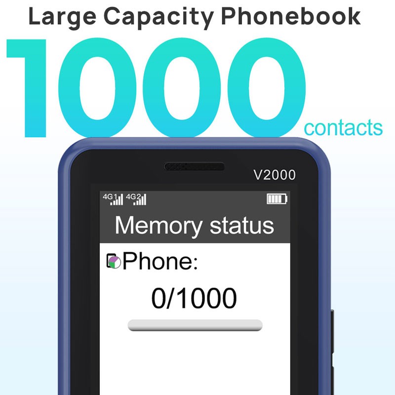 2.4″ 4G LTE Mobile Dual SIM Big Button Phone SOS Keyboard Unlocked UNIWA V2000
