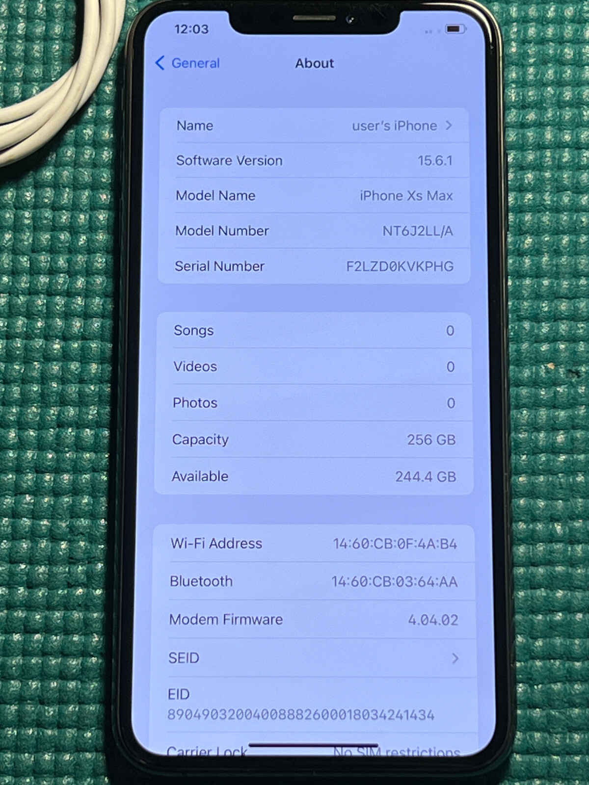 Apple iPhone XS Max – 256GB – Space Gray (Unlocked) A1921 (CDMA + GSM)