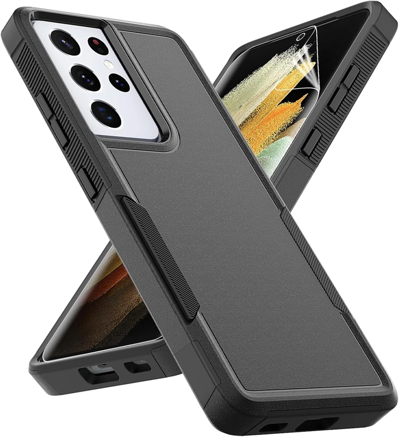 Samsung Galaxy S21 Ultra Case with Screen Protector, Heavy-Duty Shockproof Case