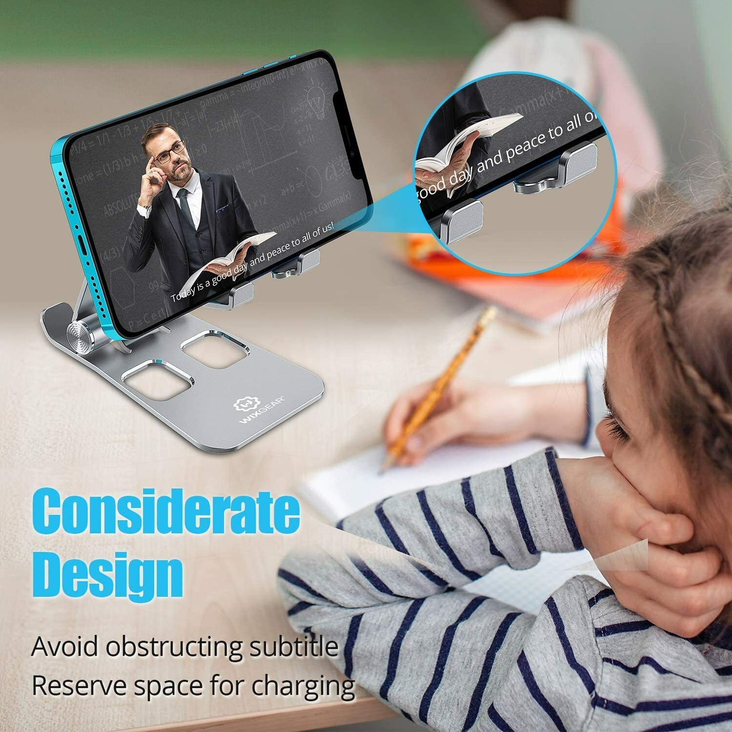 WixGear 3 in 1 Foldable Aluminum Phone, Tablet Stand and Apple Watch Stand