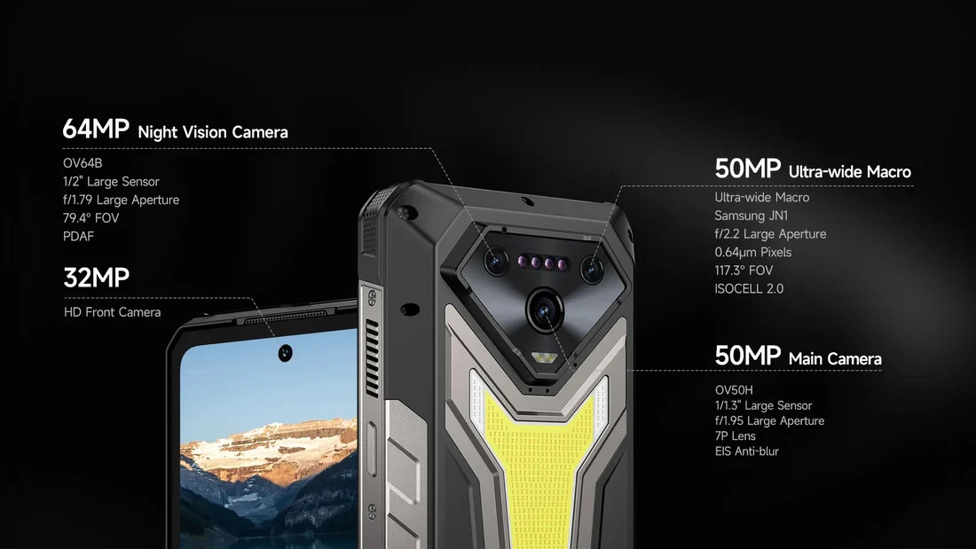 ULEFONE ARMOR 34 PRO+Plus 5G 6.95″IPS 16/512GB 25500mAh Projector Phone By Fedex