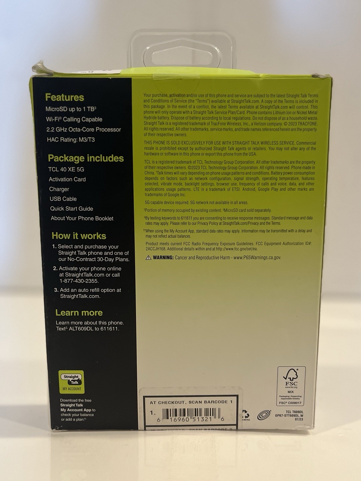 Straight Talk Wireless – TCL 40 XE / 5G 64GB / Black – Prepaid Smartphone – NEW