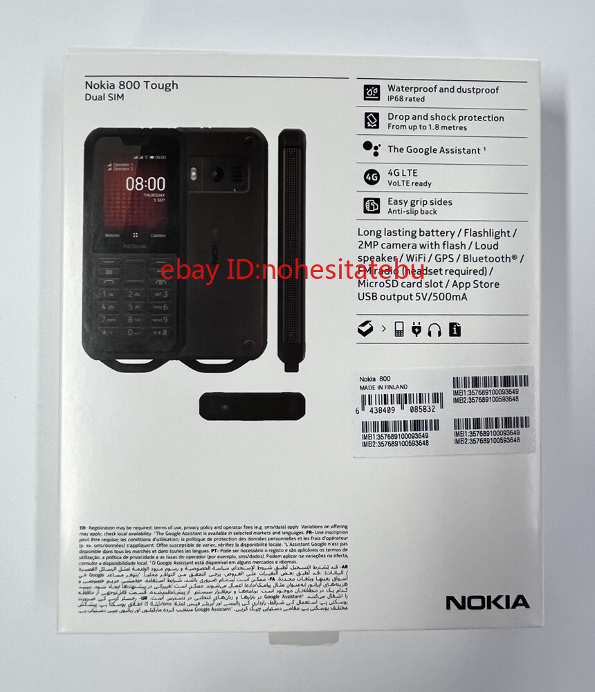 Nokia 800 Tough 4G LTE Unlocked GPS WIFI Original 2.0MP Camera Mobile Phone