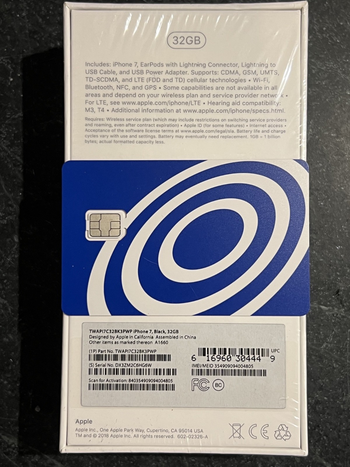Apple iPhone 7 – Unopened/New with SIM card included.