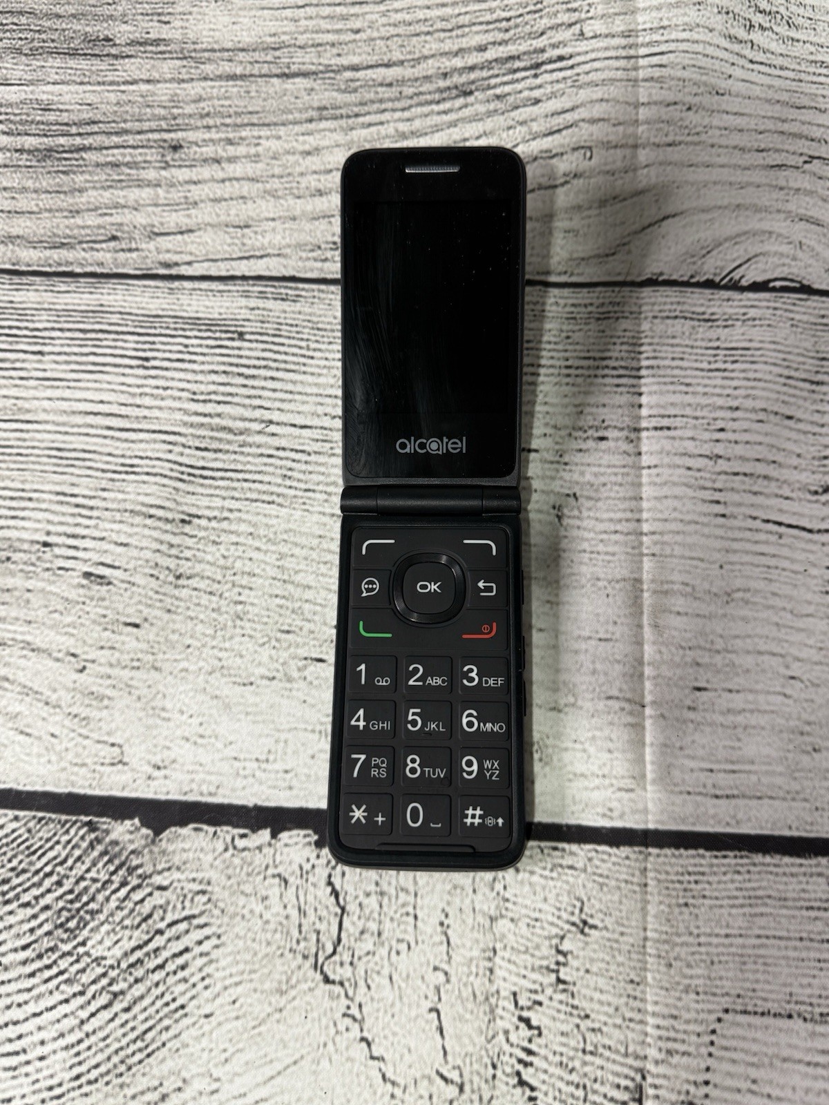 Alcatel MyFlip A405DL – Black (TracFone) 4G LTE GSM WiFi Camera Flip Cell Phone
