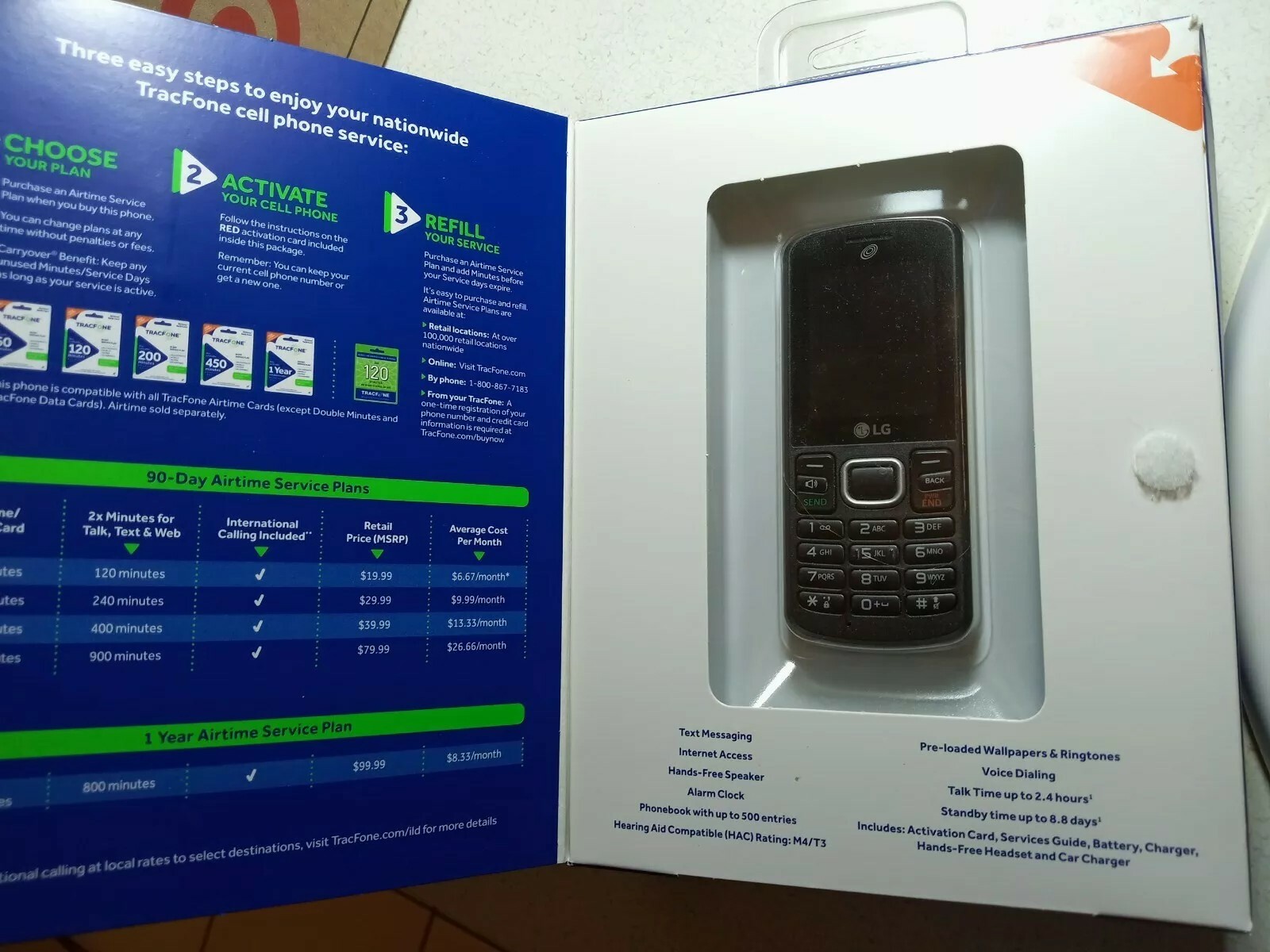 Tracfone LG 109c 3G 3.5″ Screen 4 GB Micro SD GPS Bluetooth in Box