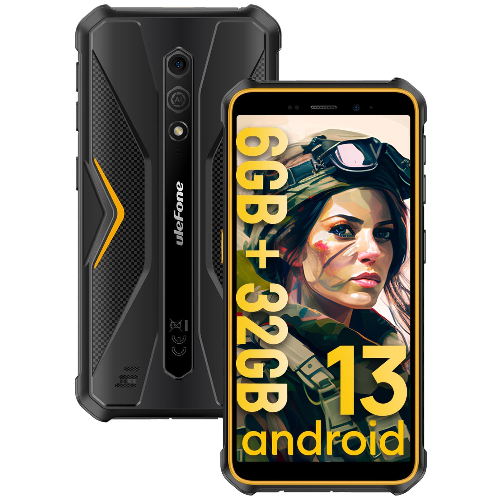 Armor X12 Rugged Phones Unlocked, 5.45 inch Screen, Android 13, 6GB + 32GB, 1…