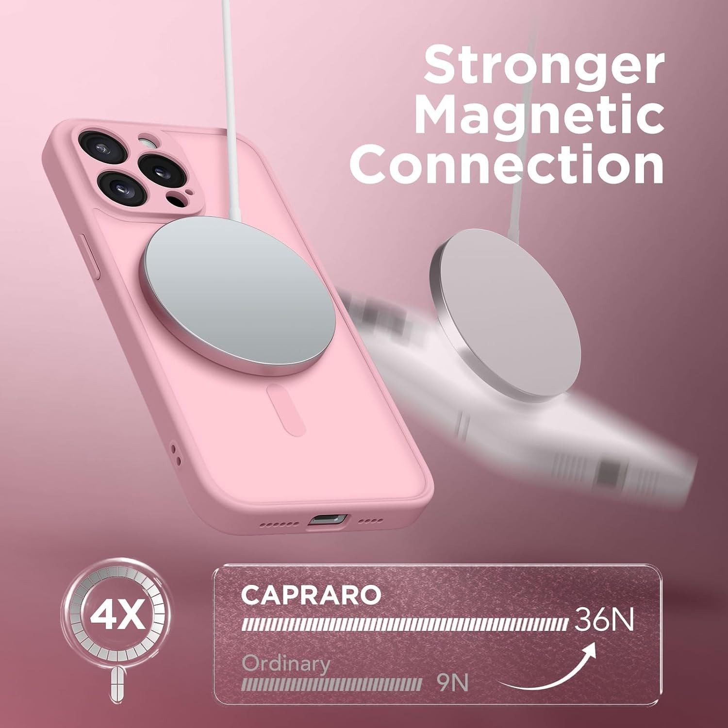 Magnetic for iPhone 13 Pro Case, Shockproof Protective Slim Translucent Matte Ca