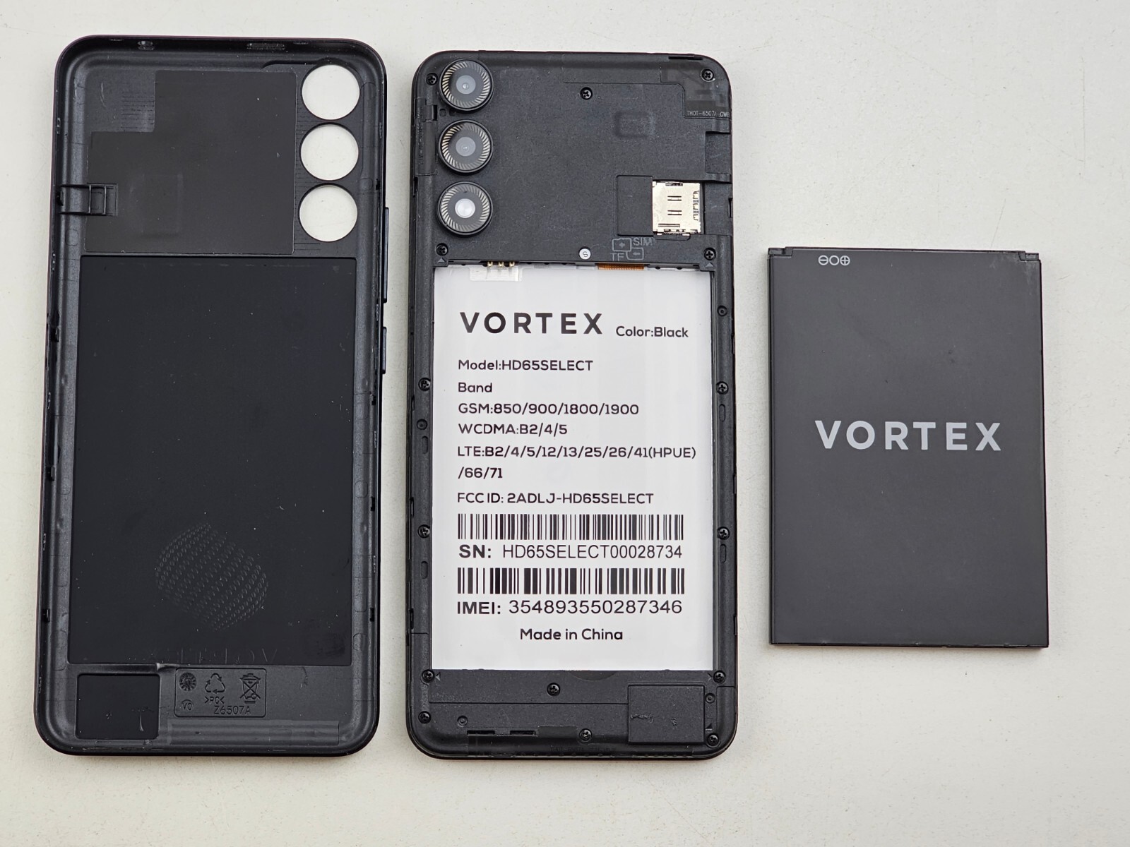 (USED) VORTEX HD65 Select- 32GB – Black (CARRIER UNKNOWN) 4G LTE Smartphone