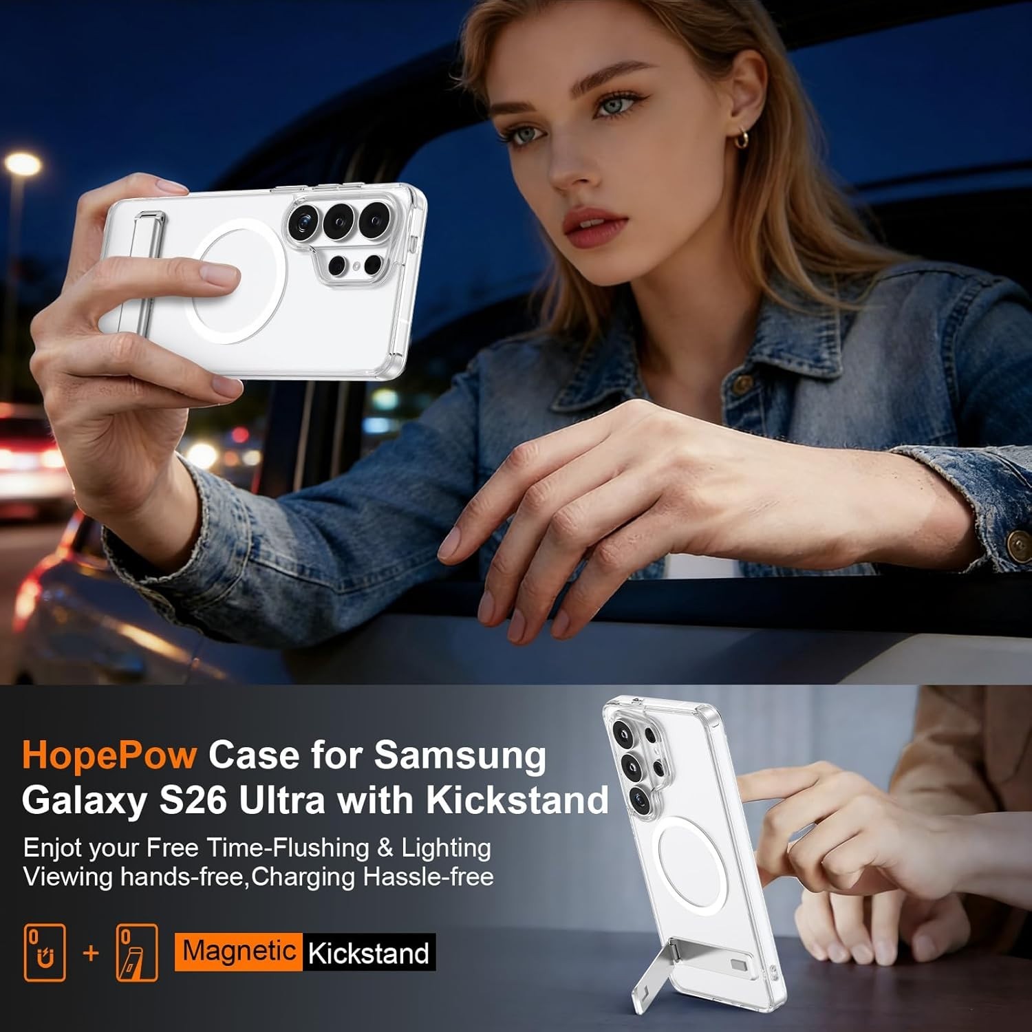 for Samsung Galaxy S26 Ultra Case with Kickstand,Shockproof Phone Case with Stan