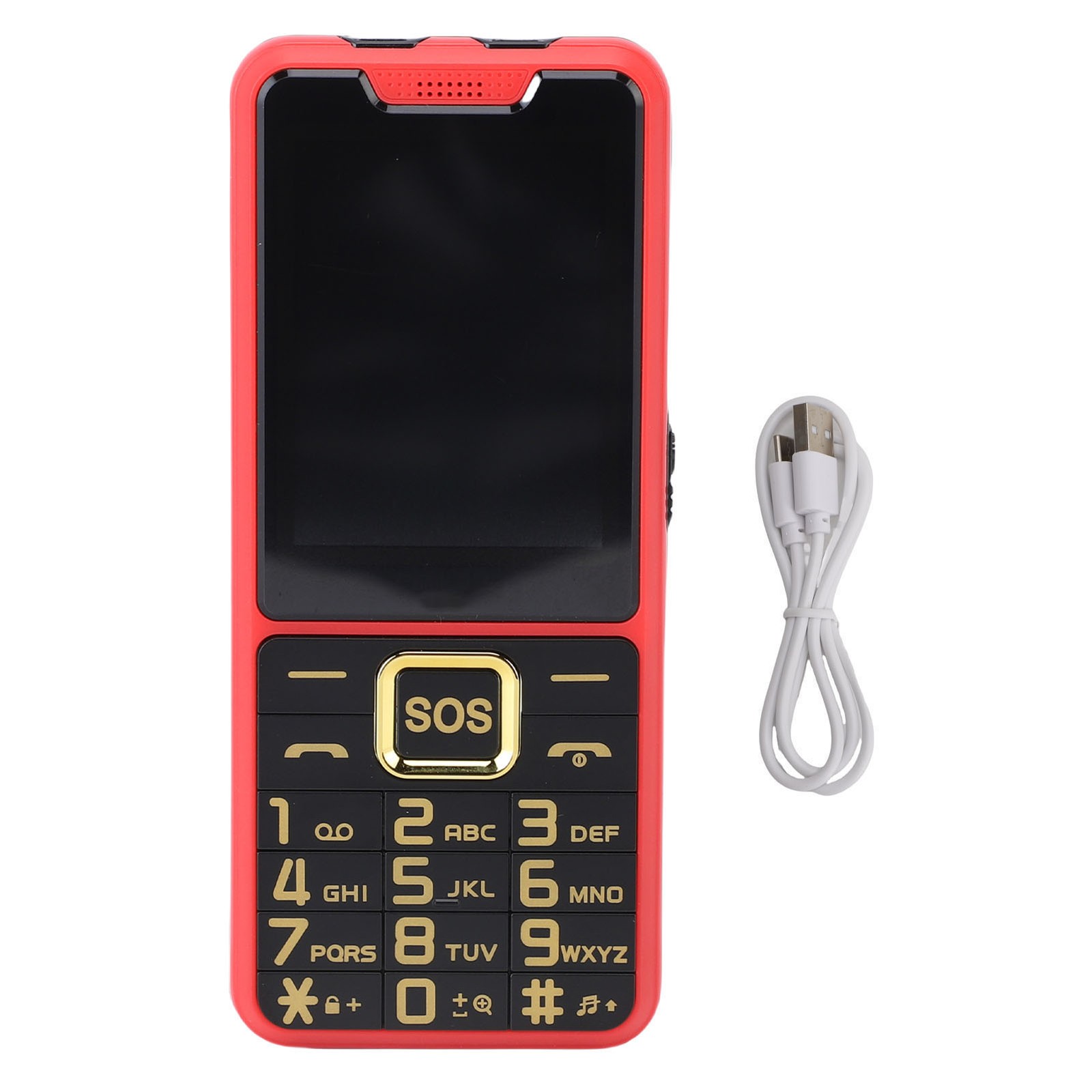 Big Key Phone Ultra Thin 2.6in 2 Flashlight BT 0.3MP Camera Voice Announcement