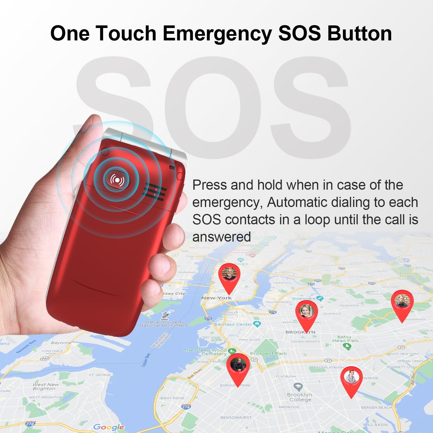 -A1 Unlocked 4G Flip Cell for Seniors, Easy-to-Use Big Button Clear Sound Big…