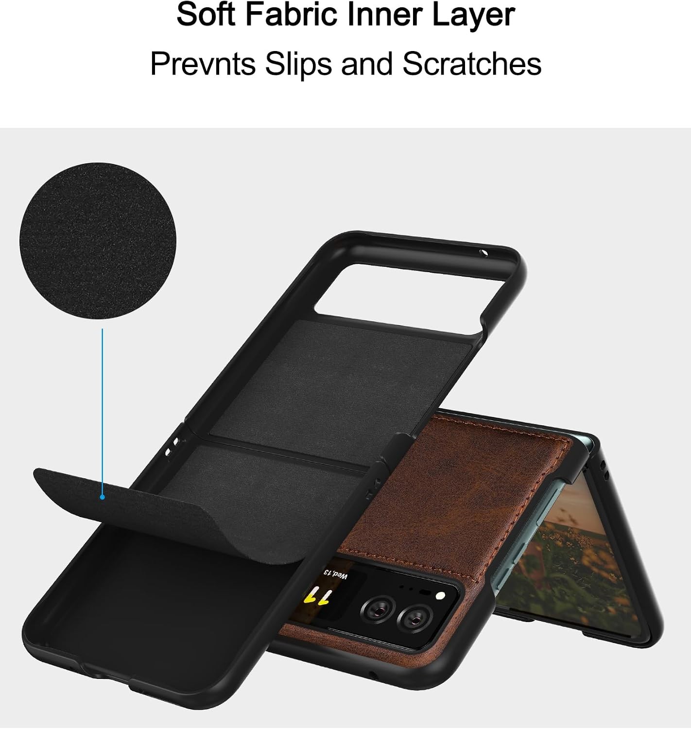 Ultra Thin Slim Durable Phone Case Cover for Motorola Razr 2023 – Brown