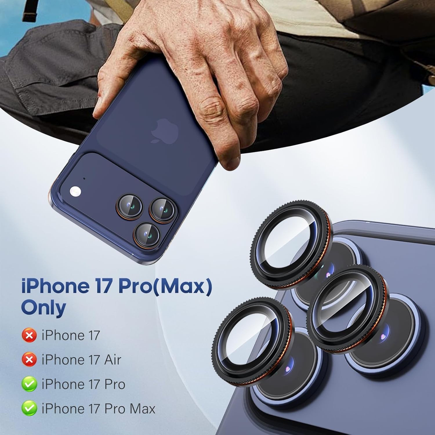 Camera Lens Protector for iPhone 17 Pro / 17 Pro Max Bling, Stylish Accessories