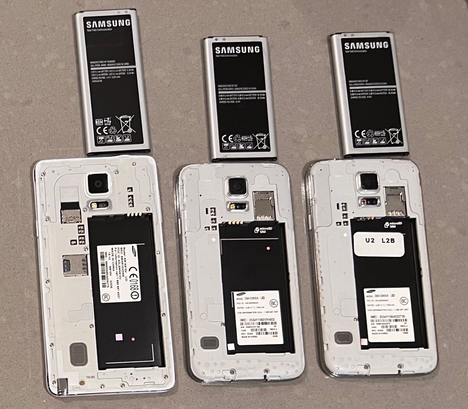 Lot of 3 As-is Smartphones Samsung Galaxy Note 4 + SM-G900A
