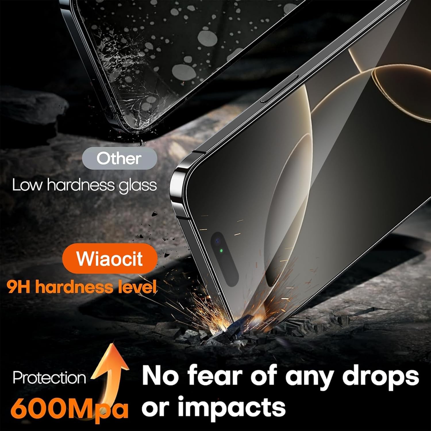 3 Pack Tempered Glass Screen Protector & Camera Lens Protector for iPhone 16 Pro
