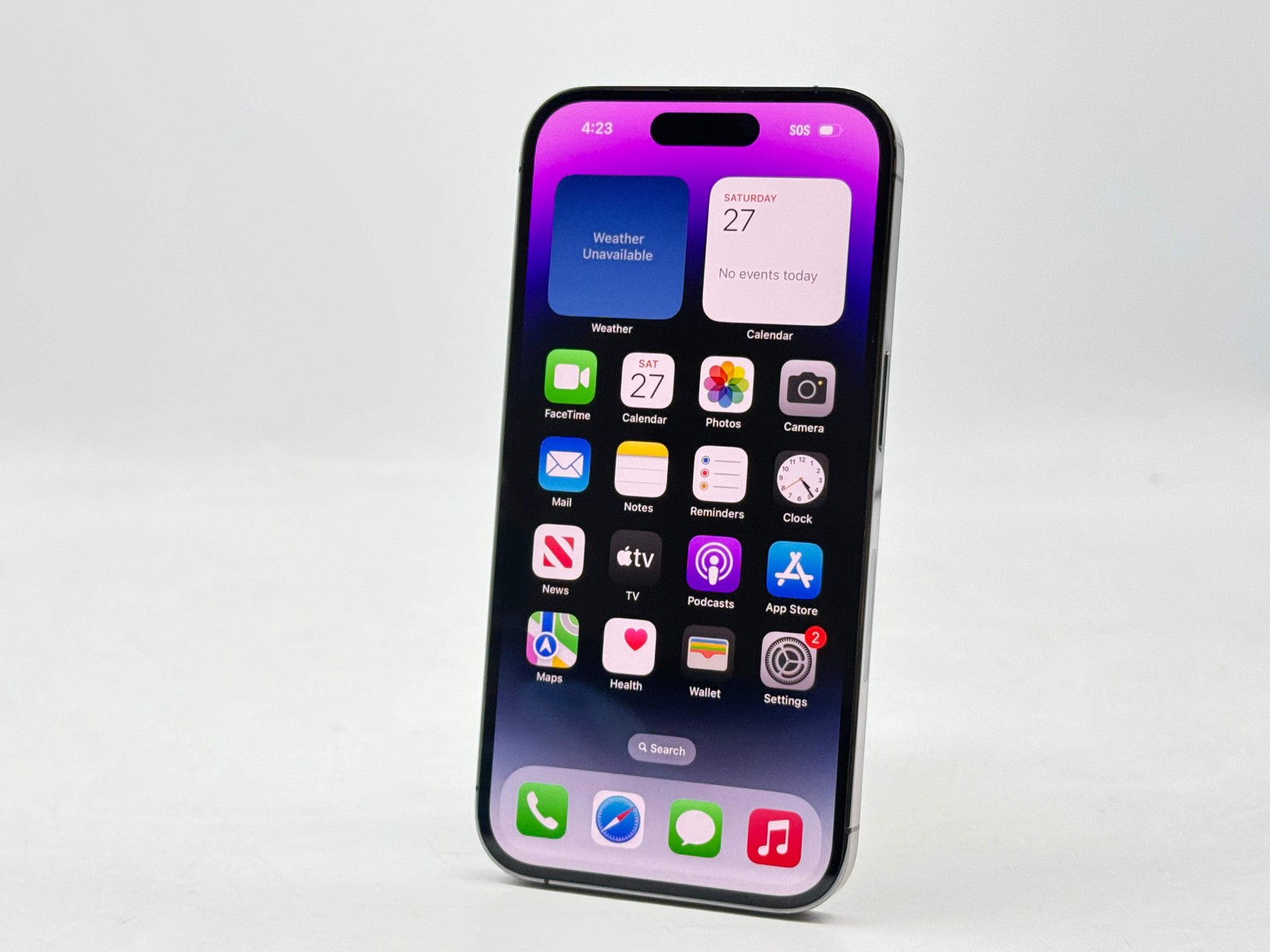 Unlocked Apple iPhone 14 Pro A2650 128GB Deep Purple 82% Battery Health