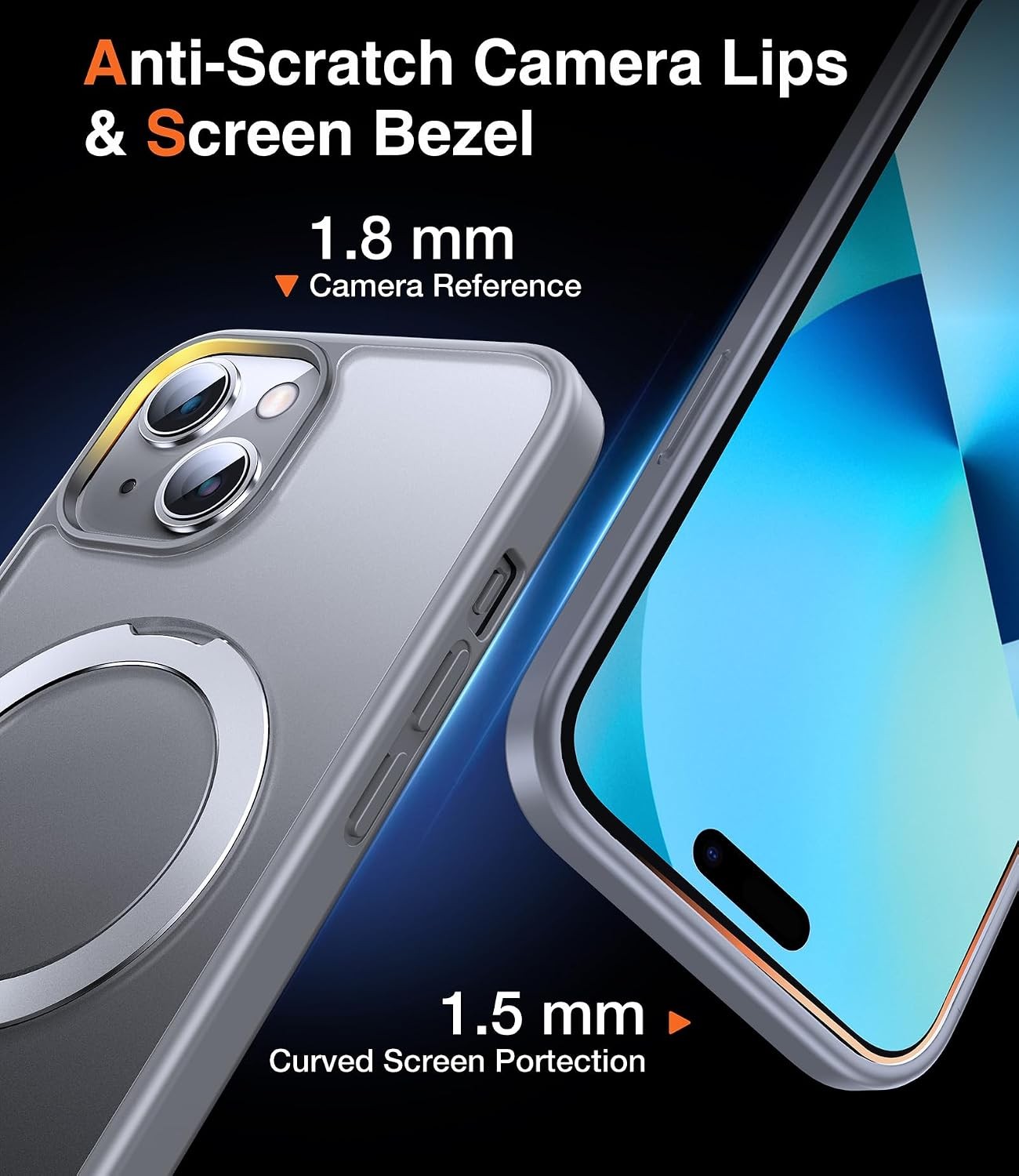 3-in-1 Magnetic Kickstand Ring Holder for iPhone 13 Case, iPhone 14 Case Titan