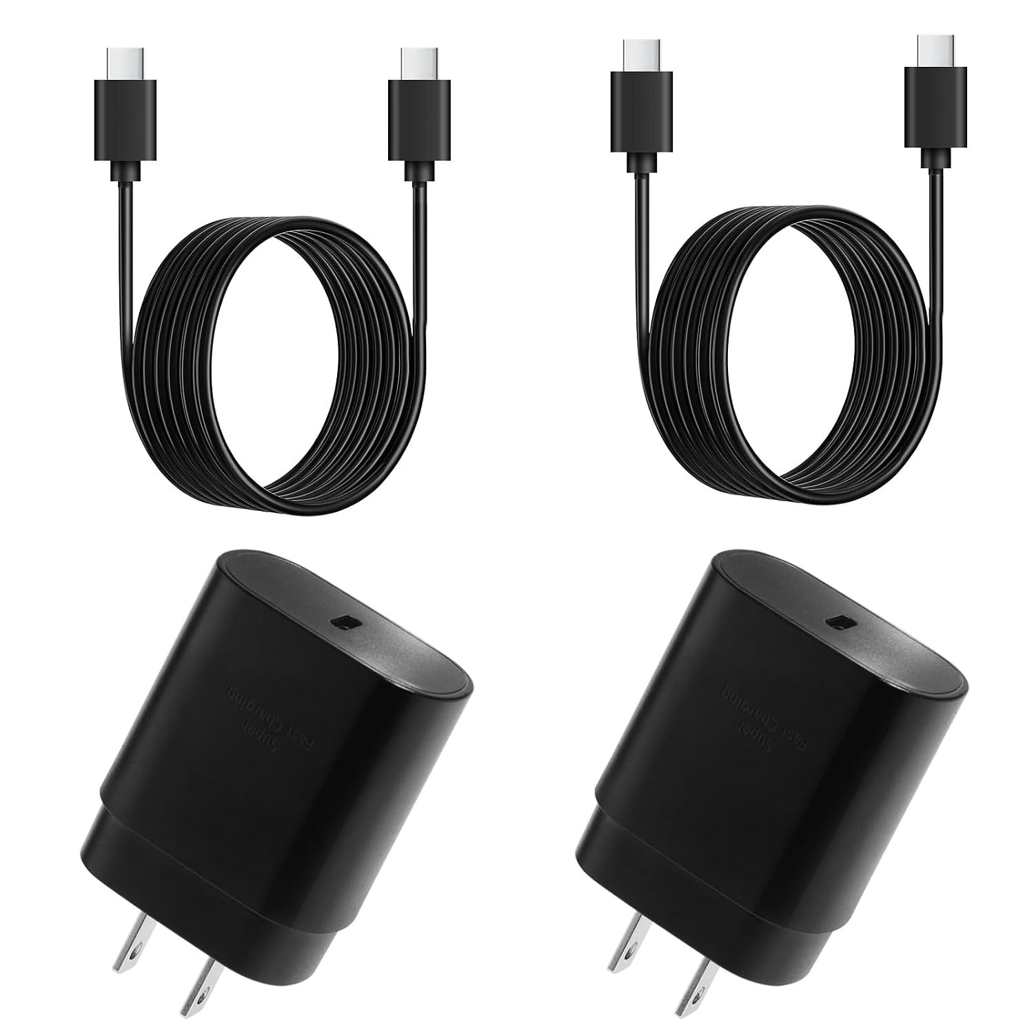 2 Pack 25W Type-C Fast Charger Adapter for Samsung Galaxy S25 Ultra/S24 10FT