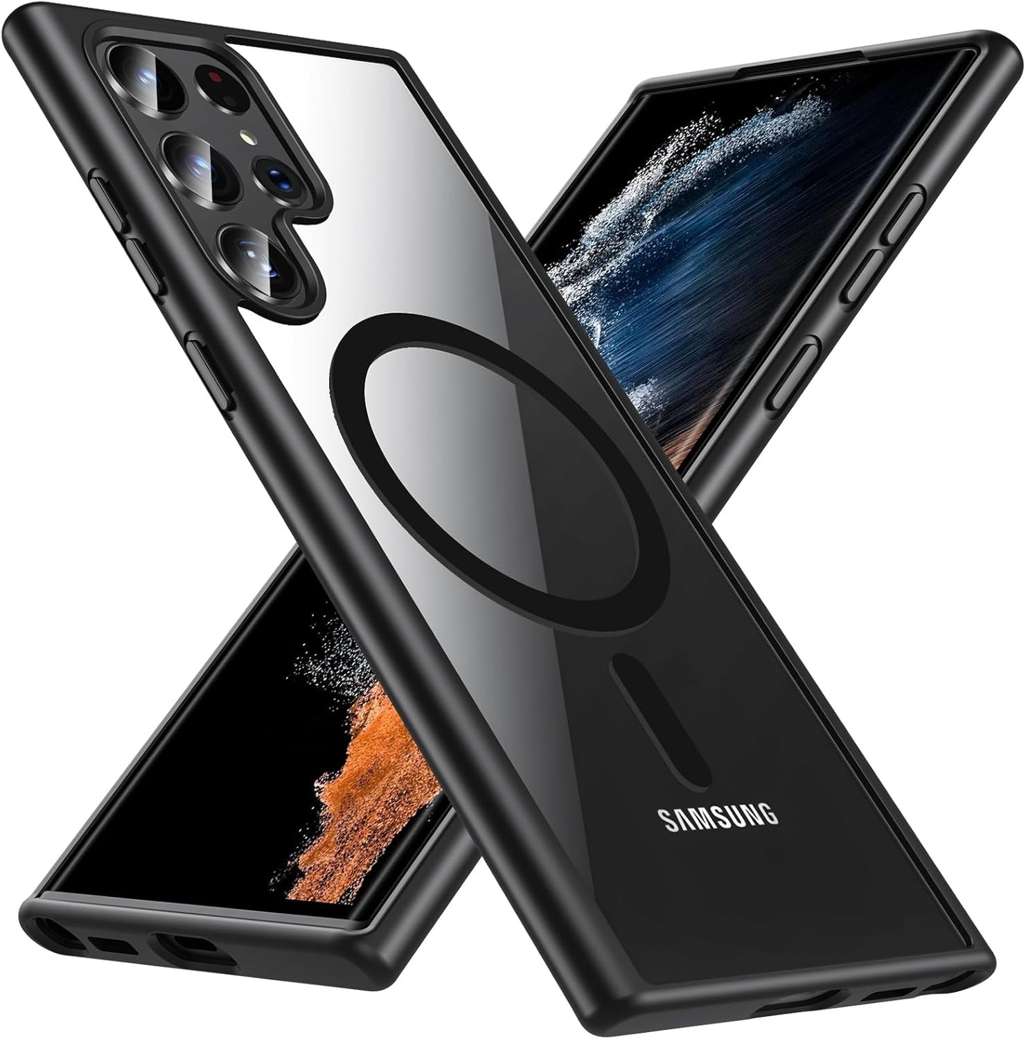 Samsung Galaxy S22 Ultra Case Shockproof Cover Full Body Protection Rugged-Black