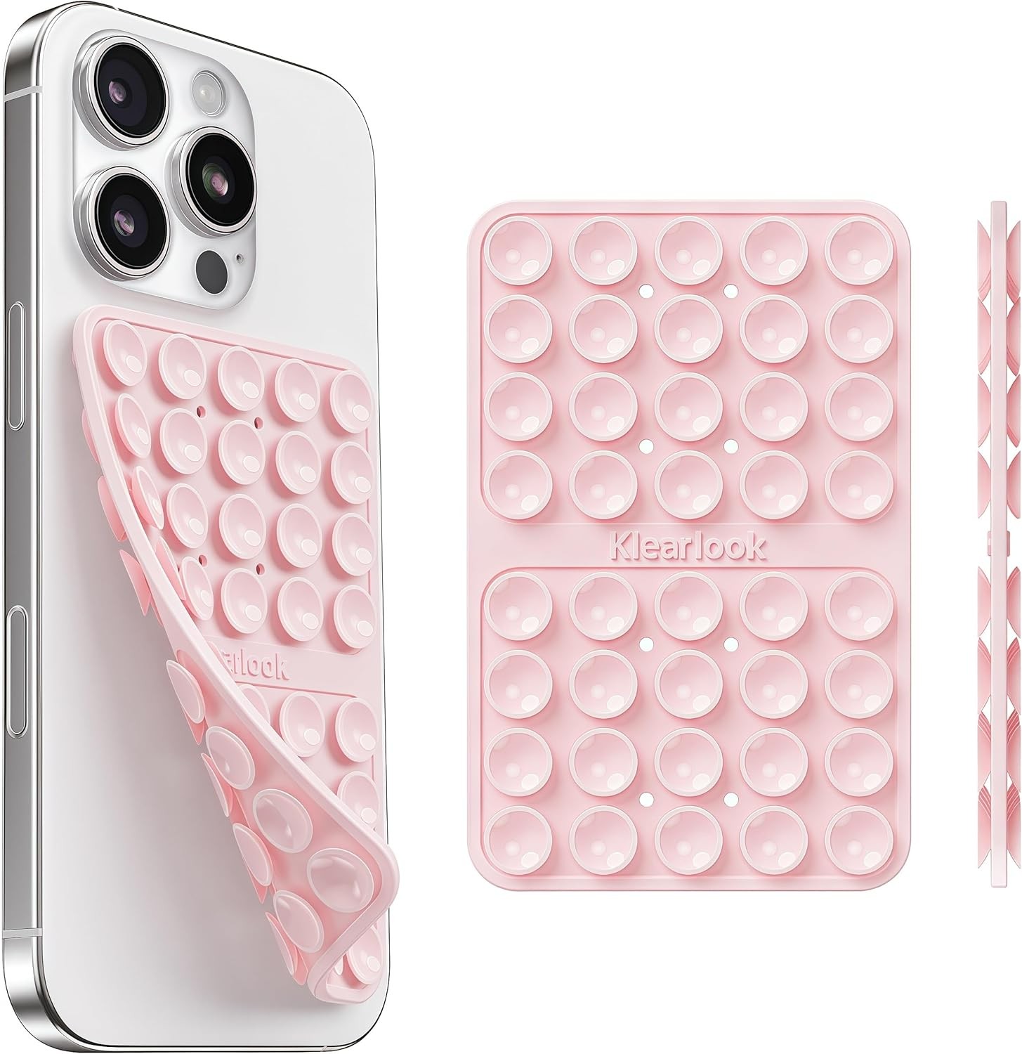 Silicone Double-Sided Suction Cup Phone Case Detachable Mount for iPhone, Light