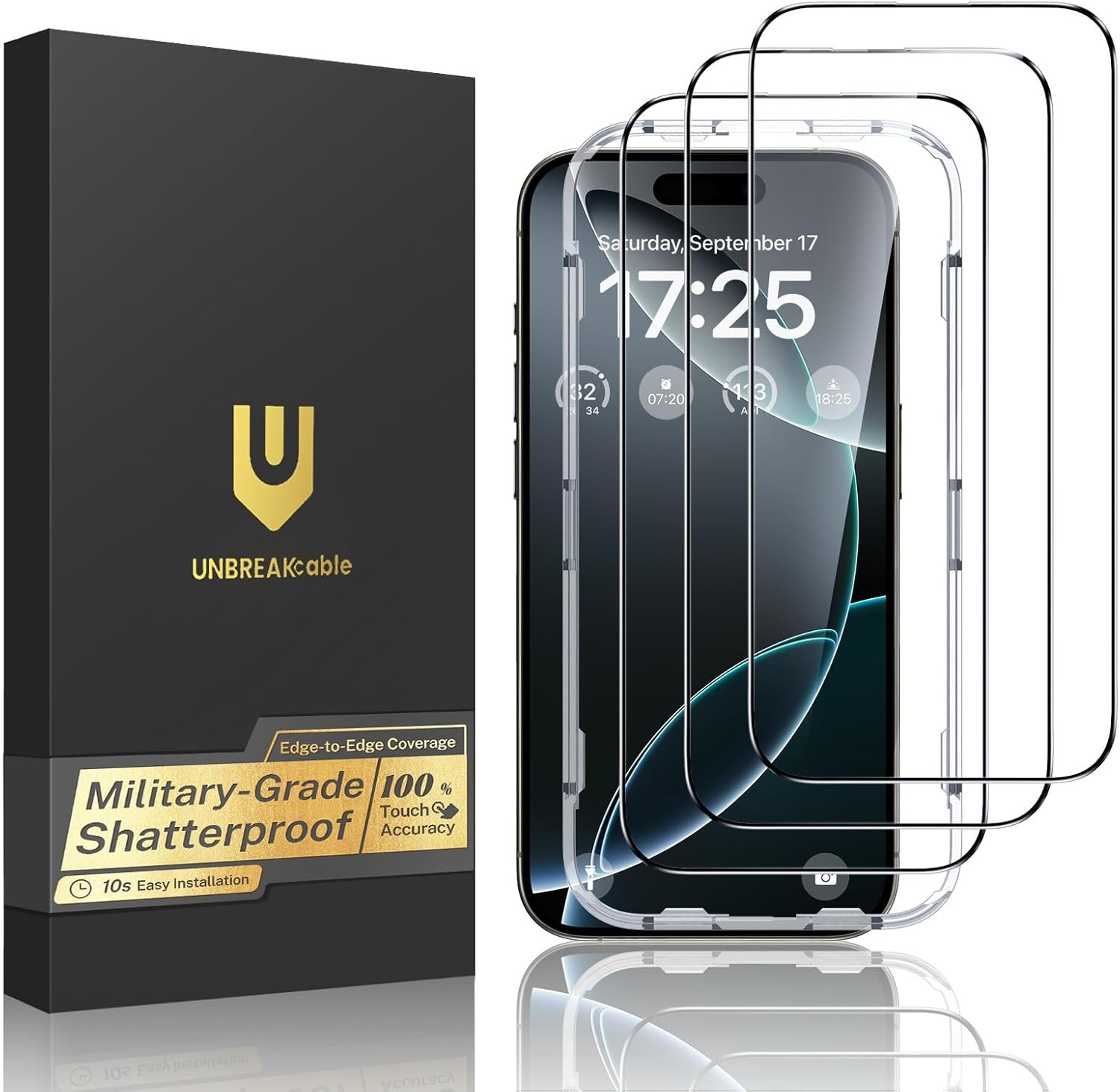 3PCS Screen Protector for iPhone 16 Pro Max 6.9″ Full Coverage Tempered Glass