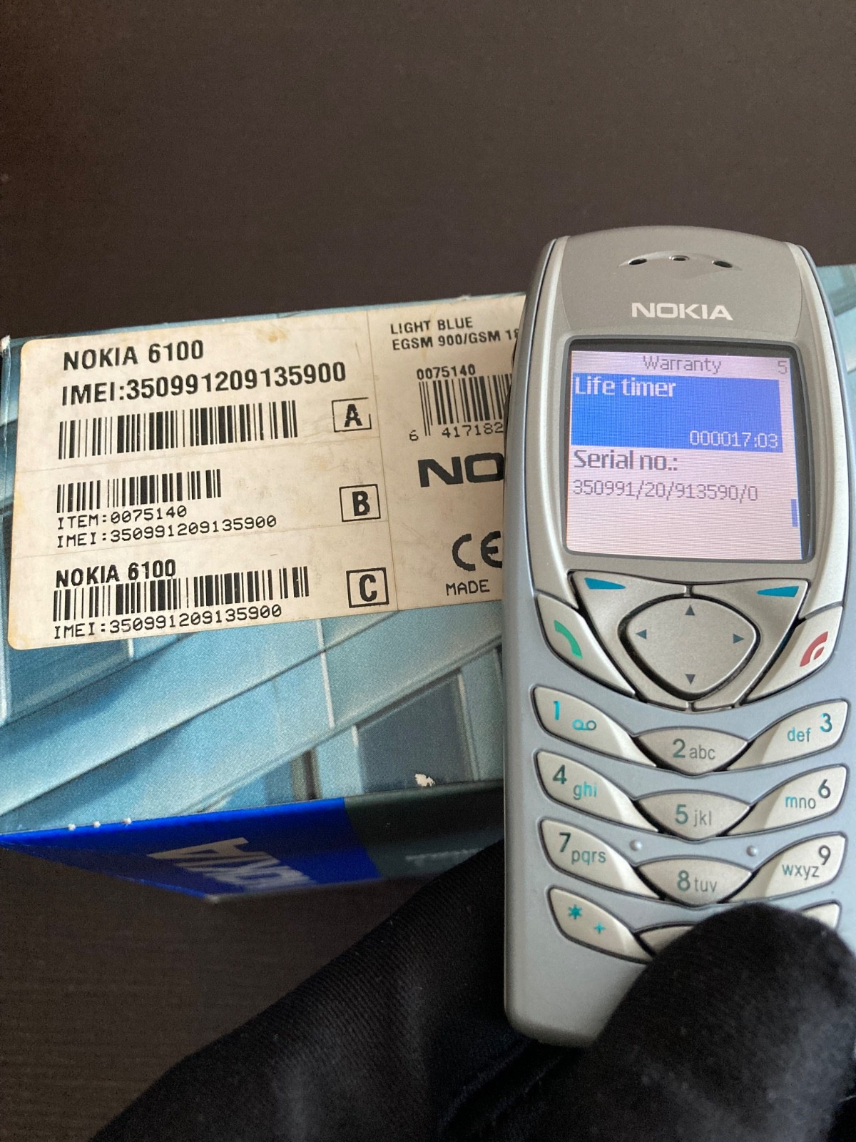 FULL BOXED lifetimer 17h Nokia 6100 NPL-2 Light Blue Made in Germany (unlocked)