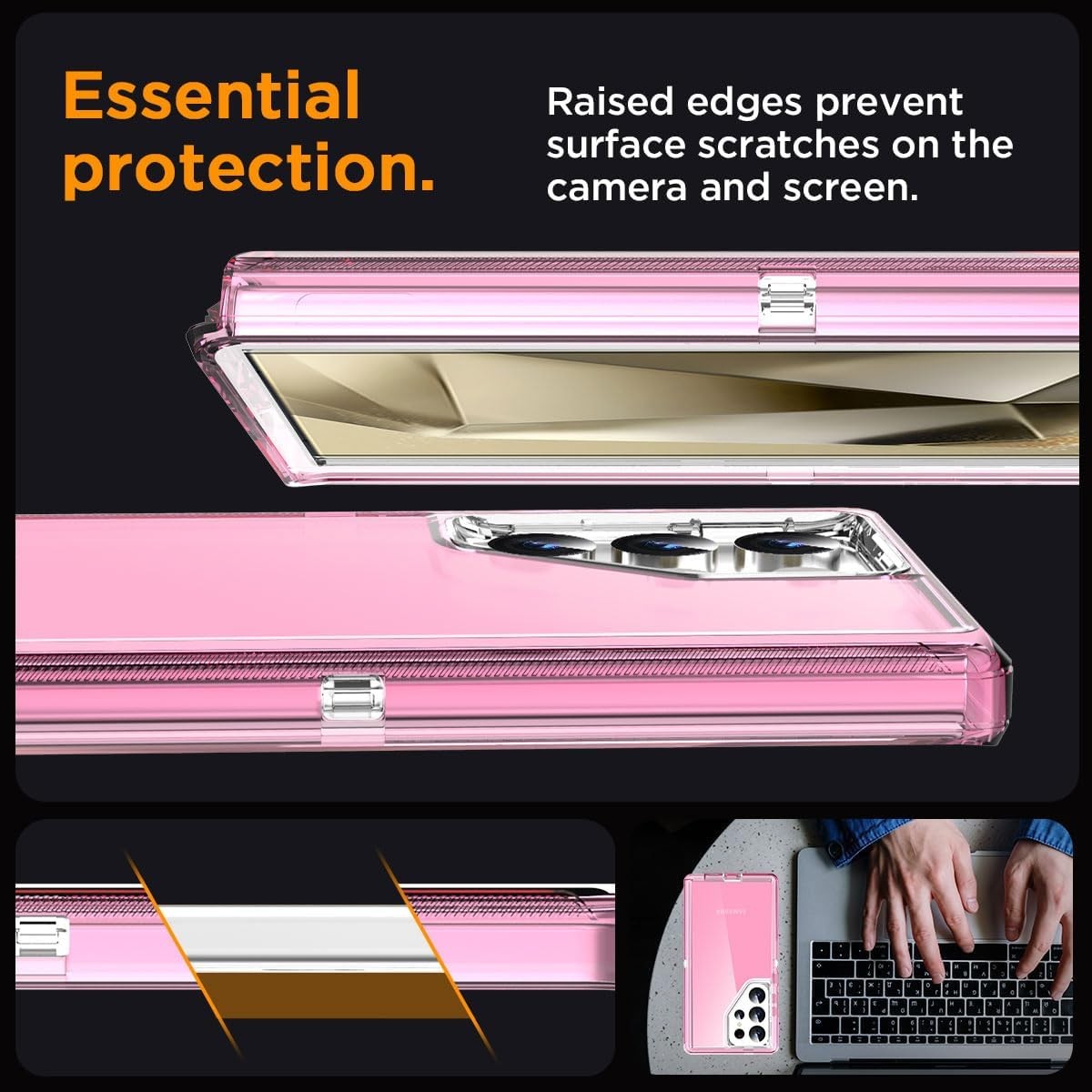 3PCS Clear Heavy Duty Case for Samsung Galaxy S24 Ultra 6.8 Inch Rugged Protecti