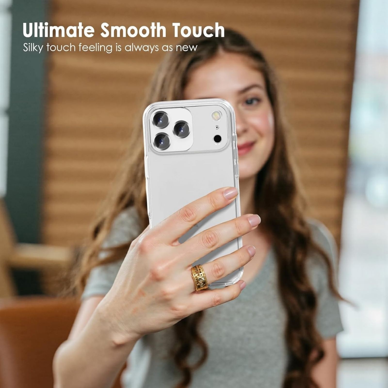 Clear Shockproof Phone Case Compatible with iPhone 17 Pro, Slim Bumper Cover