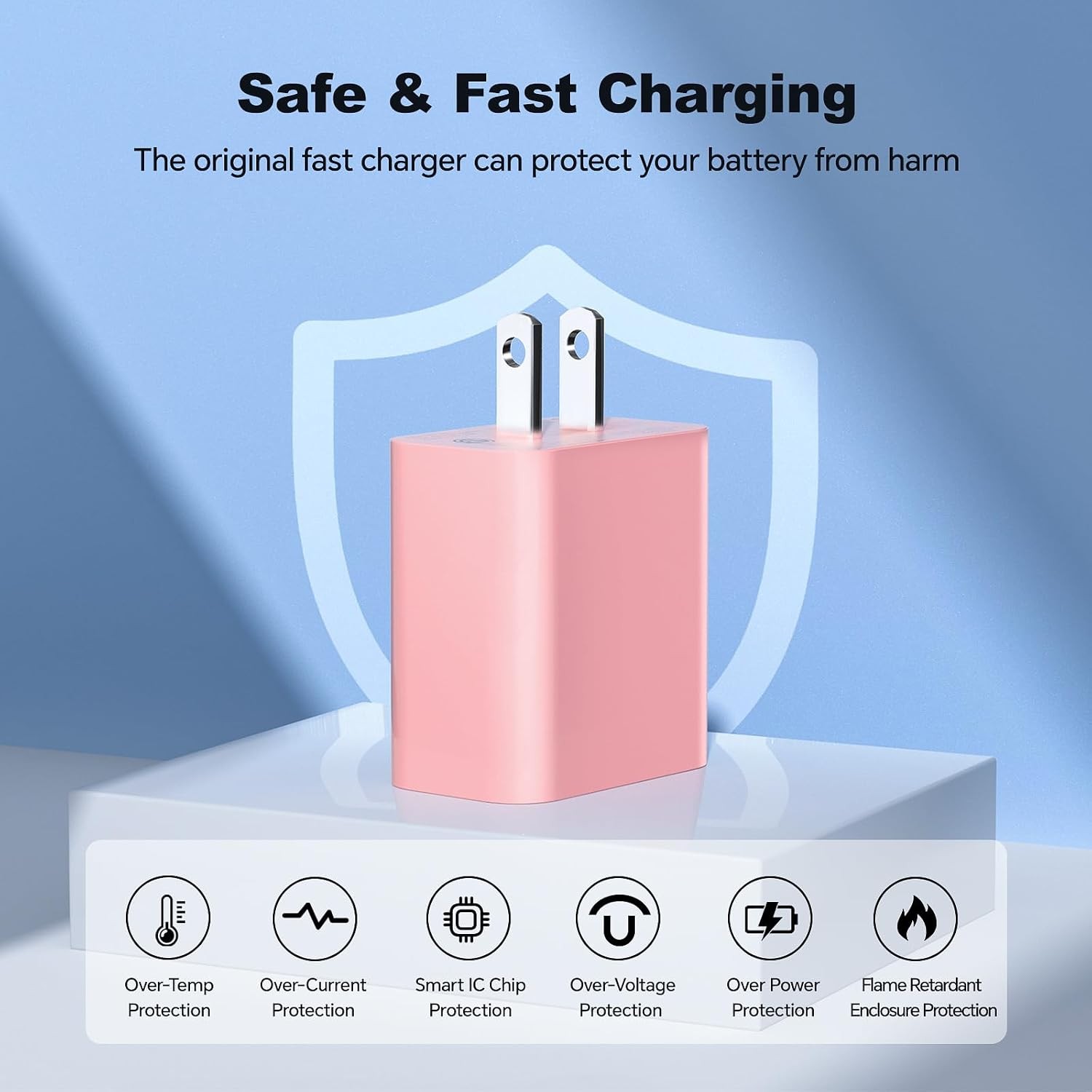 3 Pack 20W USB-C Fast Wall Charger for iPhone 17/16/15 10ft Cable