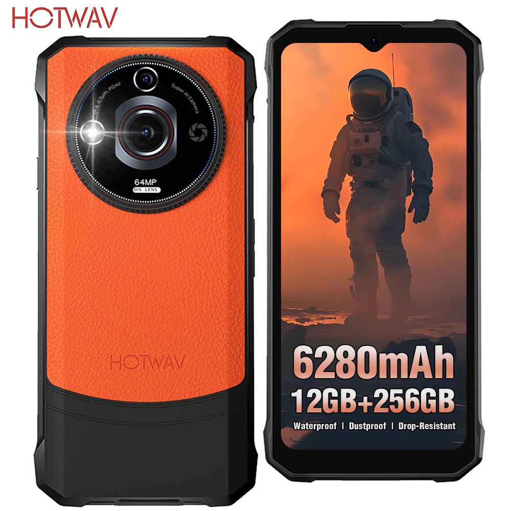 HOTWAV T7 Pro Rugged Smartphone Unlocked 12GB+256GB 4G 6.6 in Cell Phone GPS
