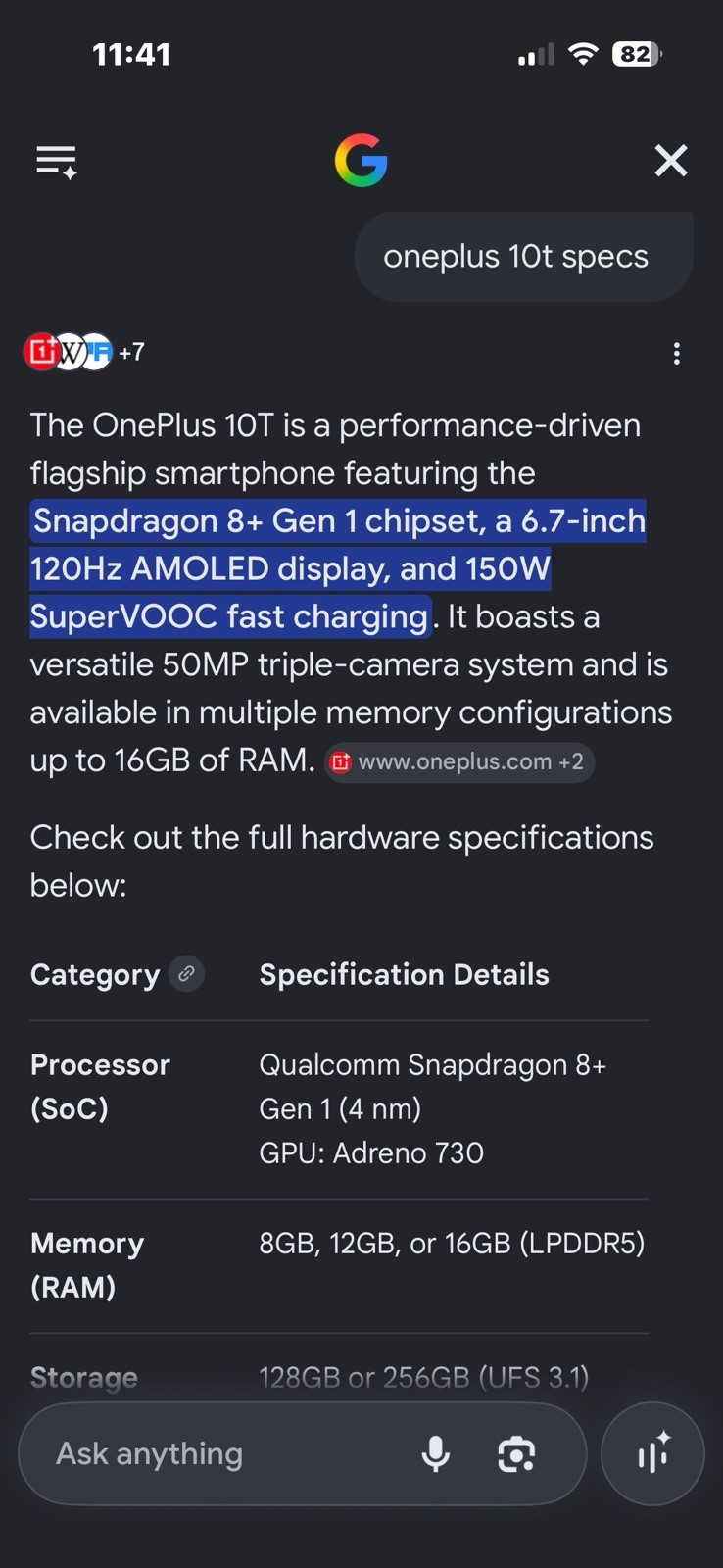oneplus 10t Single Sim Model