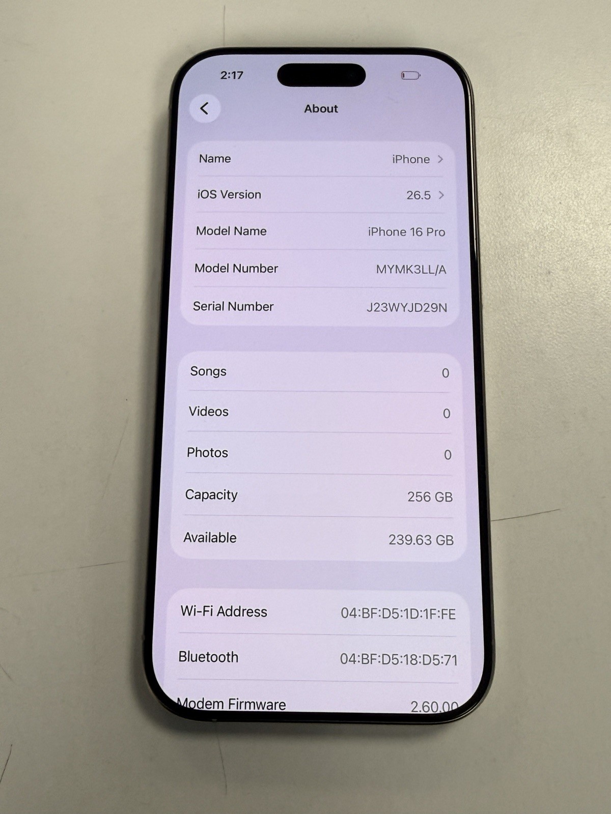 Apple iPhone 16 Pro – 256 GB – Natural Titanium (Unlocked) GOOD