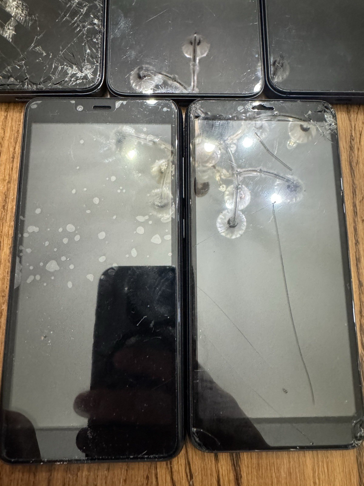 LOT OF 5 Android CELL PHONES UNTESTED, PARTS ONLY STORAGE FIND