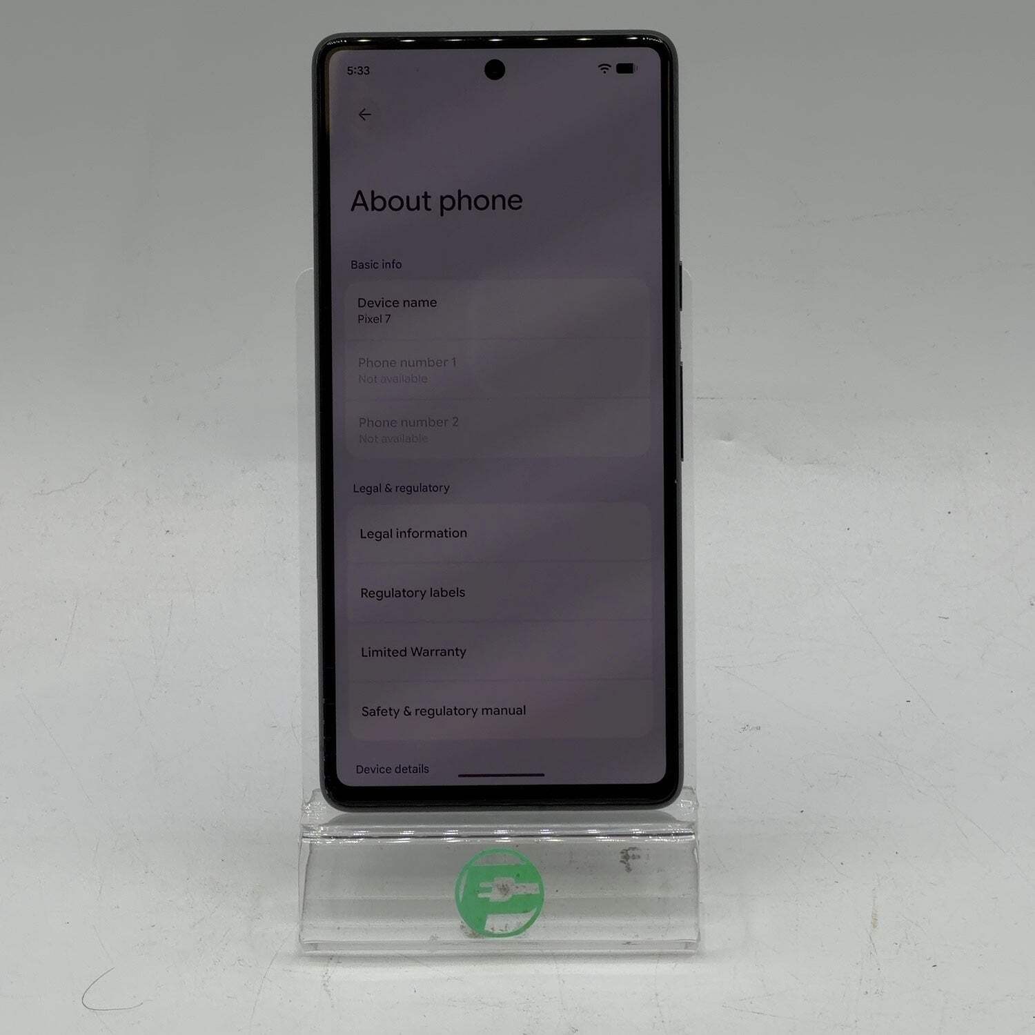 Factory Unlocked Google Pixel 7 128GB Charcoal GVU6C
