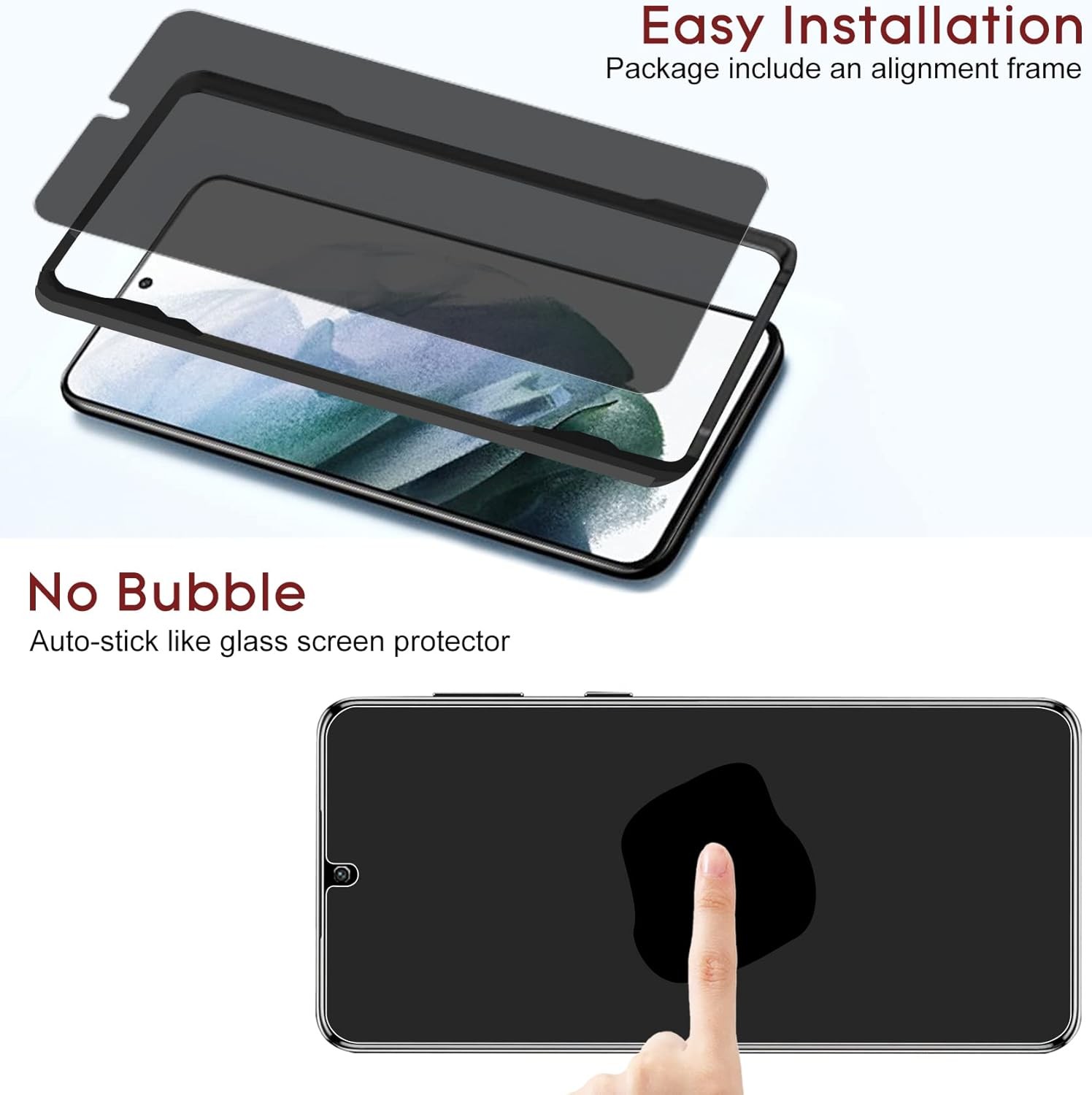 2+2 Pack Privacy Screen Protector & Camera Lens Protector for Samsung Galaxy S22