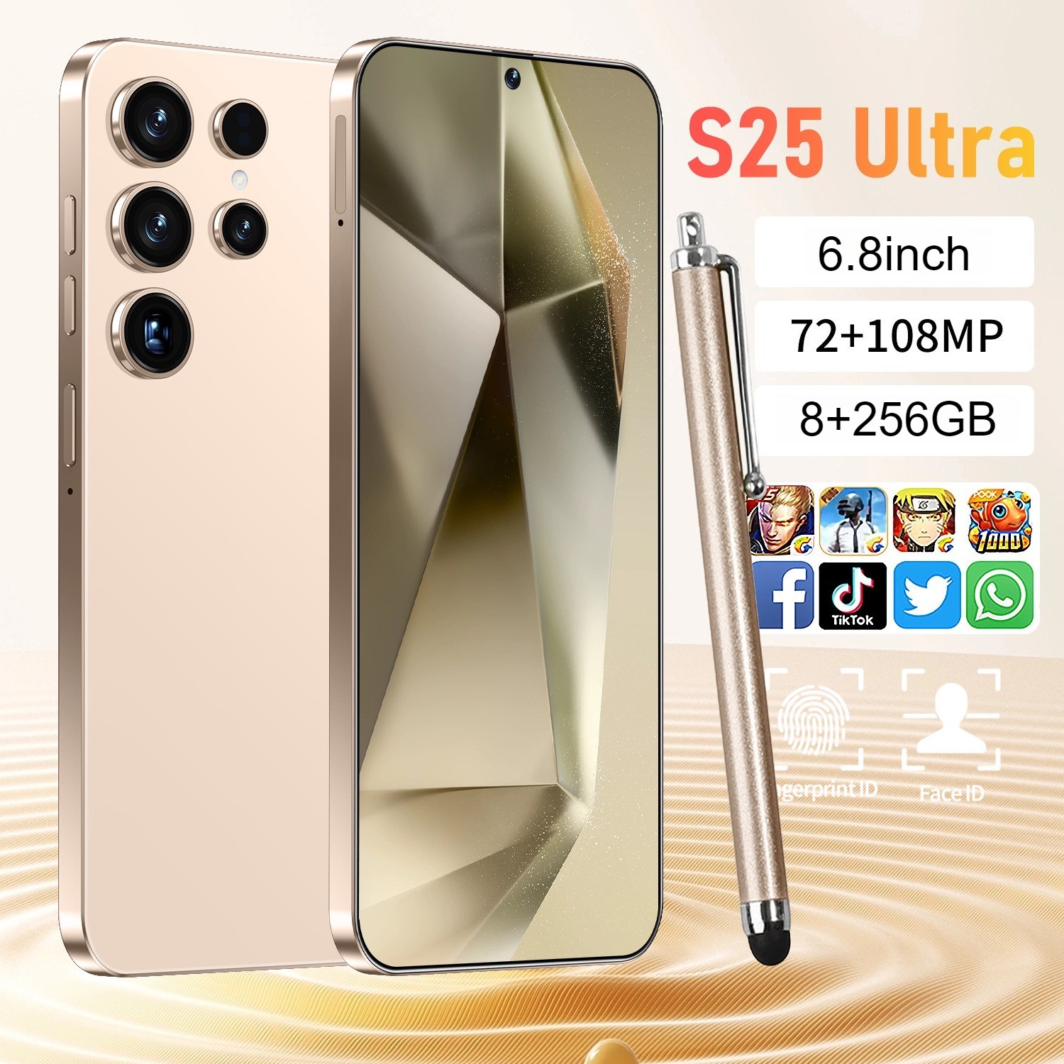 S25 Ultra Smartphone 6.8” HD Android Global Unlocked 8+256GB 72+108MP Dual SIM