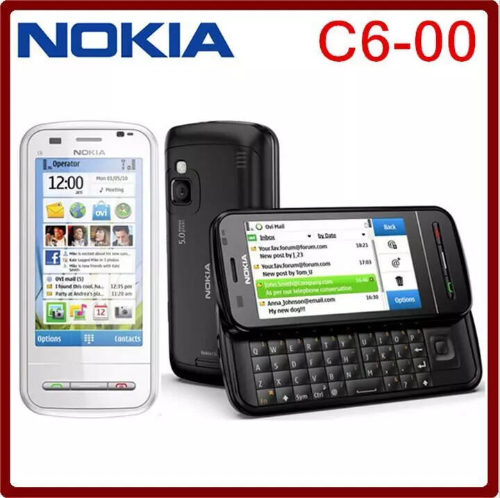 Original Nokia C6 C6-00 Slider Cell Phone 3G Wi-Fi GPS Bluetooth 5MP Symbian